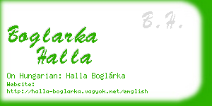 boglarka halla business card