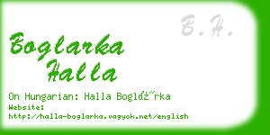 boglarka halla business card